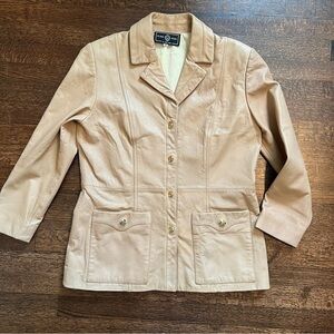 ST.JOHN sport by Marie gray camel leather jacket